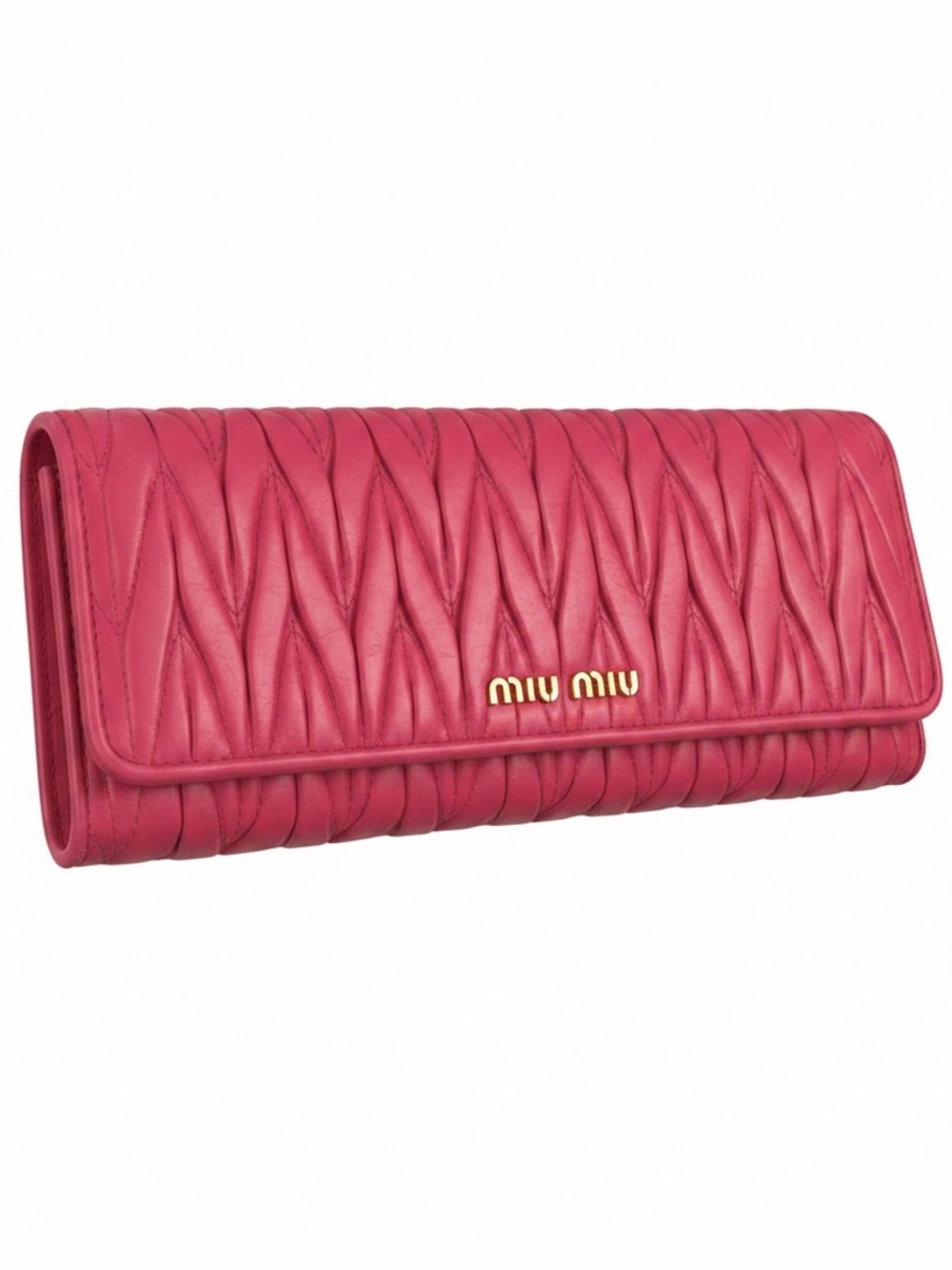 Miu Miu Matelassé Nappa Leather Wallet & 6-Ring Key Case Set - Pink/Fuschia - Picture 2 of 14
